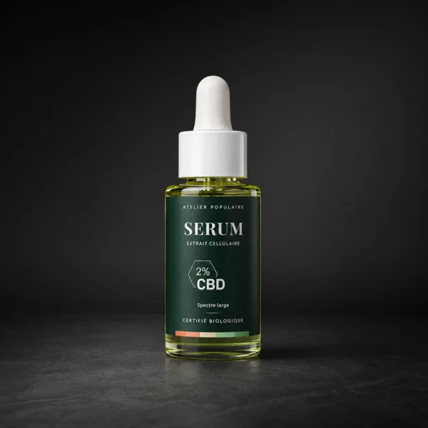 Sérum Visage CBD 2% Bio Atelier Populaire – 30 ml