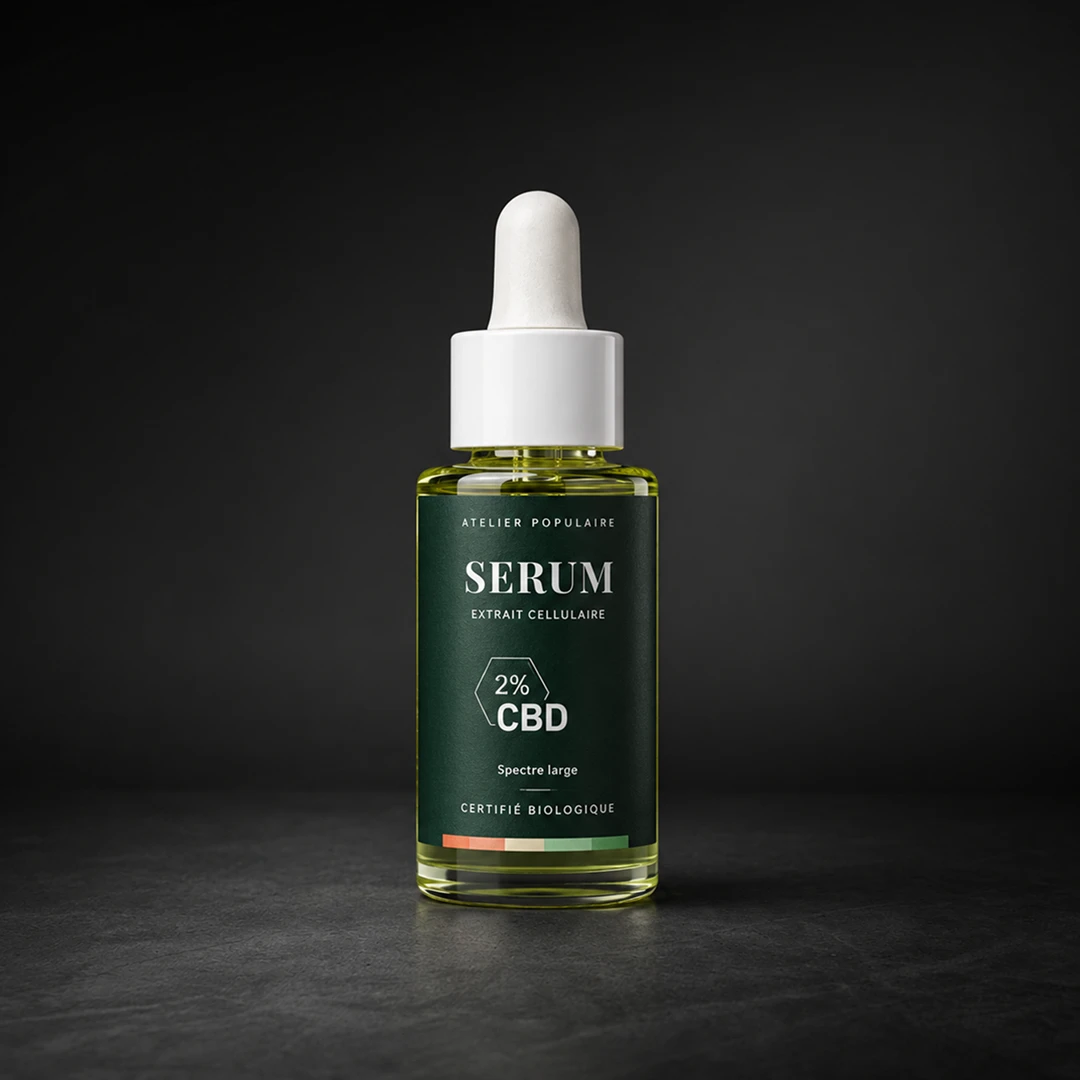 Sérum Visage CBD 2% Bio Atelier Populaire – 30 ml